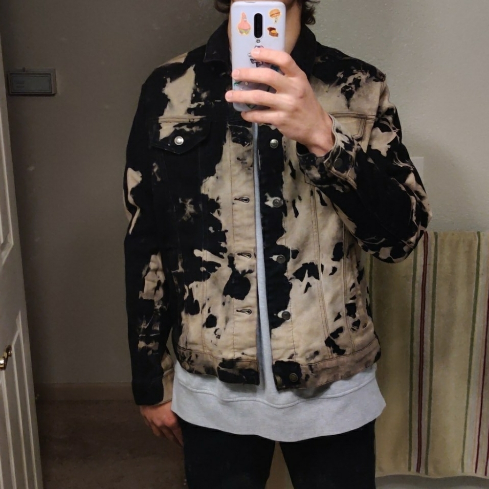 Custom acid wash jean jacket